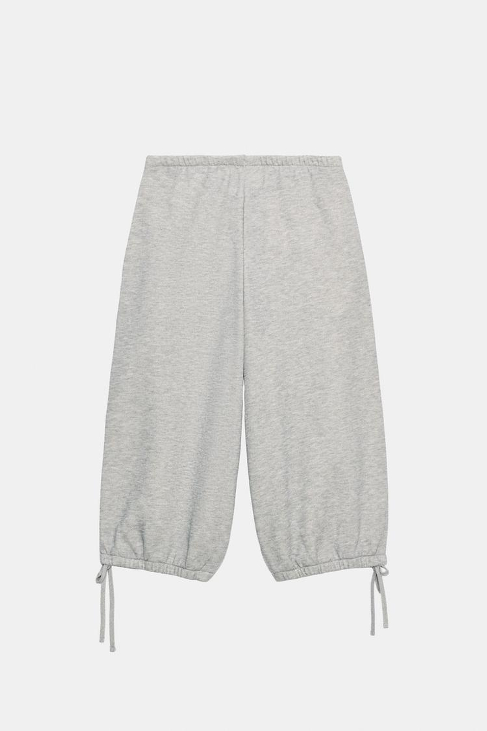 ZARA БРЮКИ КАПРИ СВЕХУ ИЗ ФУТЕРА, СЕРЫЙ МЕЛАНЖ