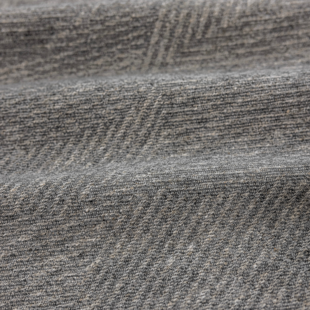 Шерстяная портьерная ткань «Stone Grey» — натуральная шерсть меланжевого плетения для штор от пола до потолка