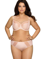 Бюстгальтер на косточках с декоративными бретелями (Размер: 95D) (Цвет: телесный)