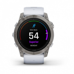 Смарт-часы Garmin EPIX Pro (Gen 2) Sapphire Edition 51 мм, титановый белый, DLC, белый силиконовый ремешок , 010-02804-11