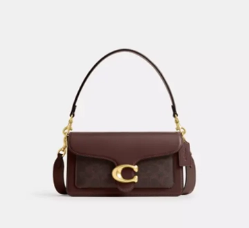 COACH СУМКА ЧЕРЕЗ ПЛЕЧО SIGNATURE CANVAS TABBY 26, ТЕМНО-КОРИЧНЕВЫЙ