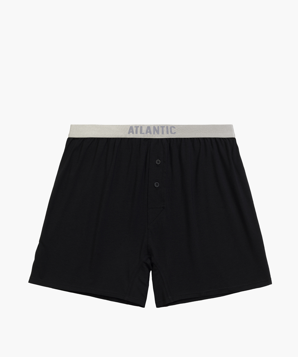 Мужские трусы боксеры Atlantic, 1 шт. в уп., пима хлопок, черные, Basic BMB-005