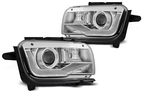 Передние фары Tube Light для Chevrolet Camaro V (09-13) хромированные