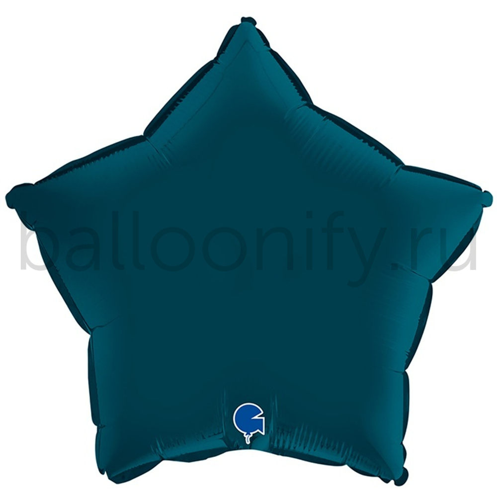 Фольгированная фигура, звезда, 18"/46СМ Сатин Petrol Blue