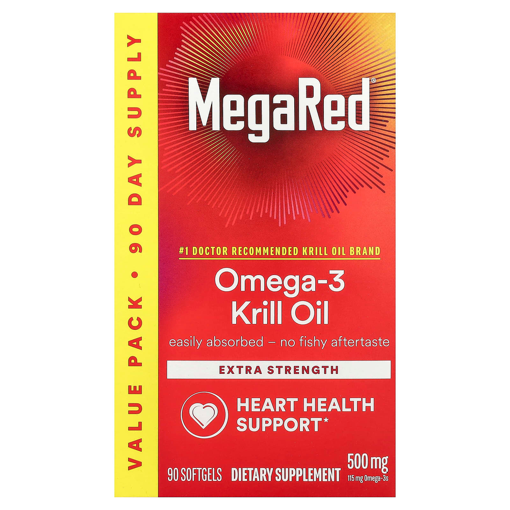 Schiff, MegaRed®, омега-3 масло криля, 500 мг, 90 капсул
