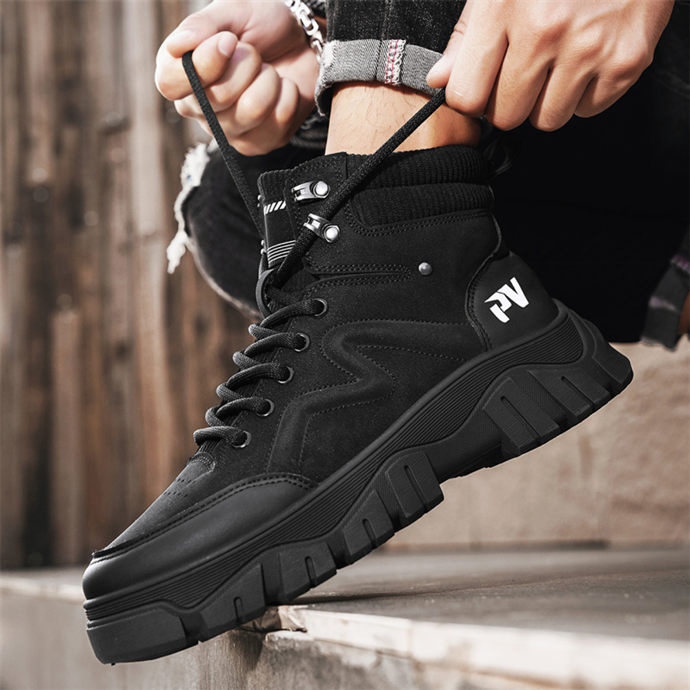 GONGNIUMEILI PU Short Combat Boots Men"s