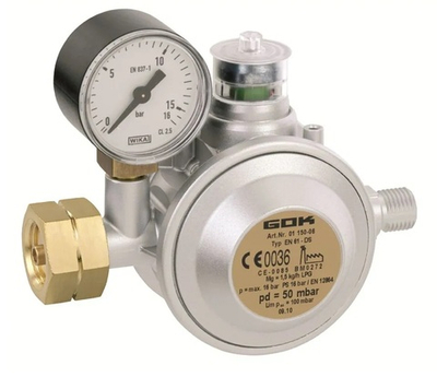 Регулятор давления газа GOK 01-150-36 1,5кг/час 29(30)мбар PS16бар Komb.A x G1/4LH-KN UEDS Man