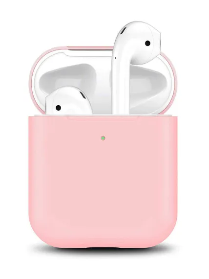 Силиконовый чехол для Apple Airpods розовый