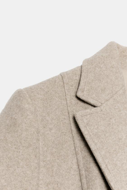 ZARA ПАЛЬТО ИЗ МЯГКОЙ ТКАНИ С ПОДПЛЕЧНИКАМИ, БЕЖЕВЫЙ