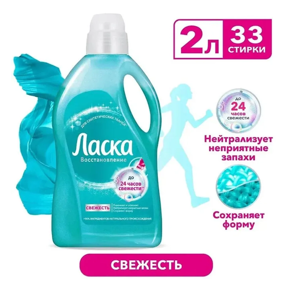 Гель для стирки ЛАСКА Уход и свежесть, 2л