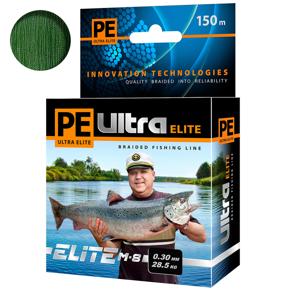 Плетеный шнур для рыбалки ELITE M-8 Dark Green 0,40mm 150m