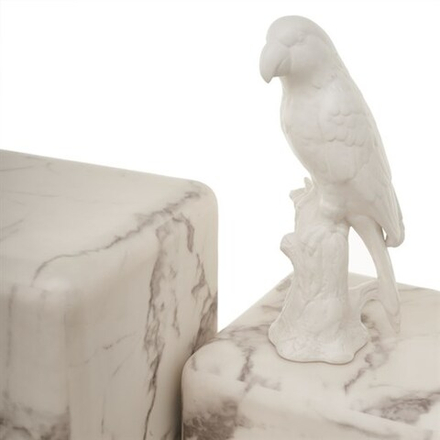 Приставной столик Pols Potten Pillar marble white S, белый