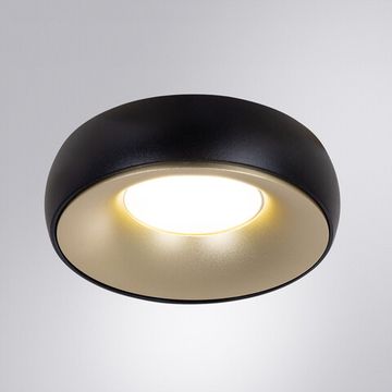 Встраиваемый точечный светильник GU10 A6666PL-1BK чёрный/золото Heze Arte lamp