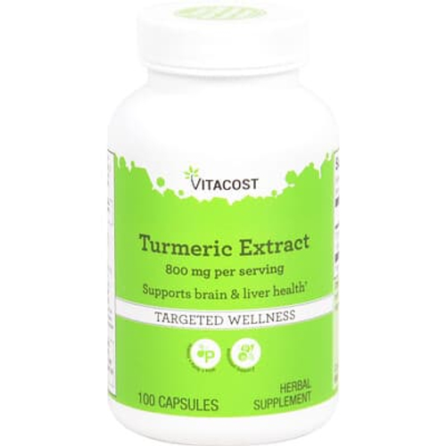 Vitacost, экстракт куркумы, 100 капсул (400 мг в 1 капсуле)