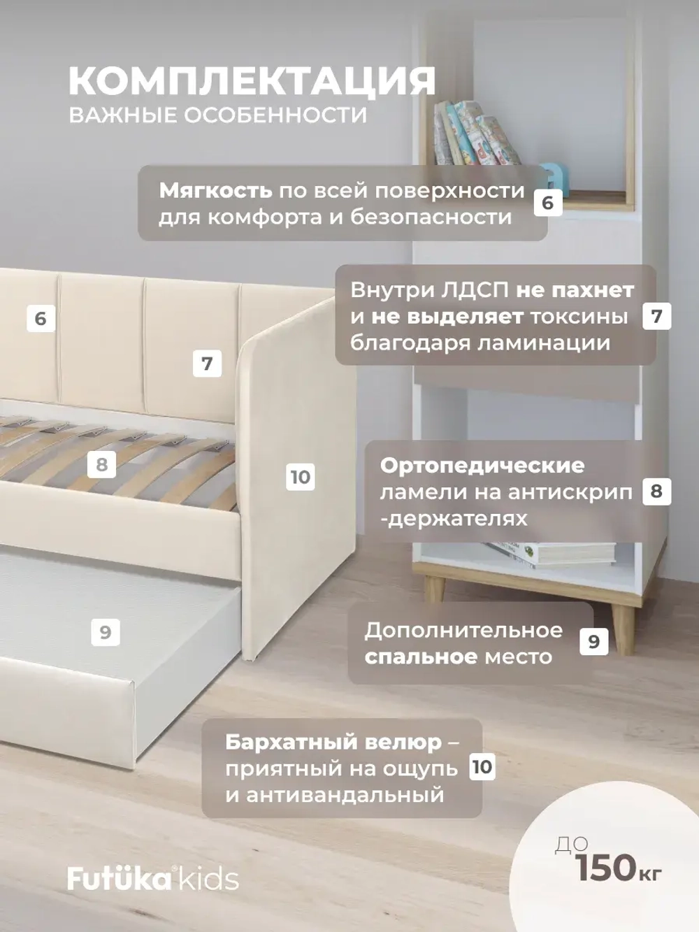 Диван - кровать 180х90 см Стич ткань Микровелюр