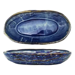 Блюдо овальное 44,5*27 см h10 см глубокое 4 л Aqua Blue Style Buffet P.L. [1]