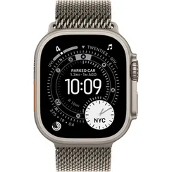 Часы Apple Watch Ultra 3, 2025, 49 мм, титан натурального цвета, миланский сетчатый браслет