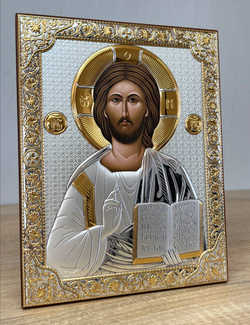 Спаситель, икона прямоугольная без рамки, красное дерево 175х225