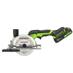 Дисковая мини пила Greenworks G24MCS, 24V,б/щет,6500 об/мин, 1х2Ач,ЗУ, 1501207CUA