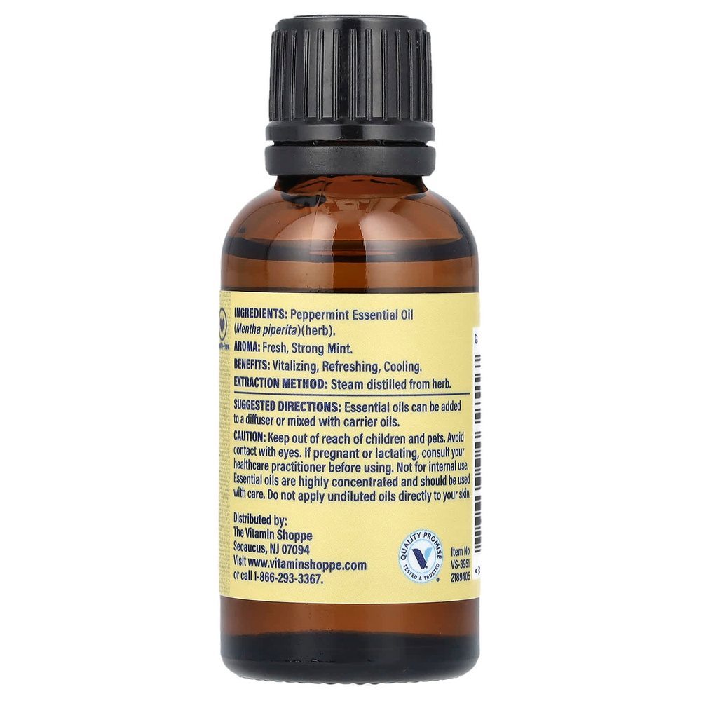 The Vitamin Shoppe, 100% чистое эфирное масло, перечная мята, 30 мл (1 жидк. унц.)