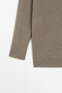 Massimo Dutti Джемпер оверсайз из 100% кашемира, пестро-зеленый