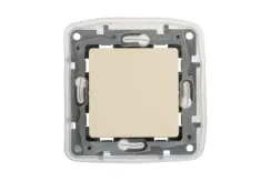 Выключатель Legrand Etika 1-клавишный IP44 проходной слоновая кость 30185