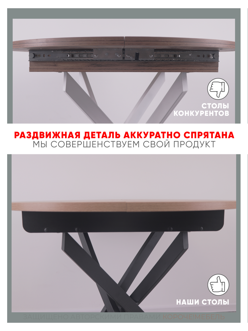 Стол кухонный круглый раздвижной Белый 120/167 см