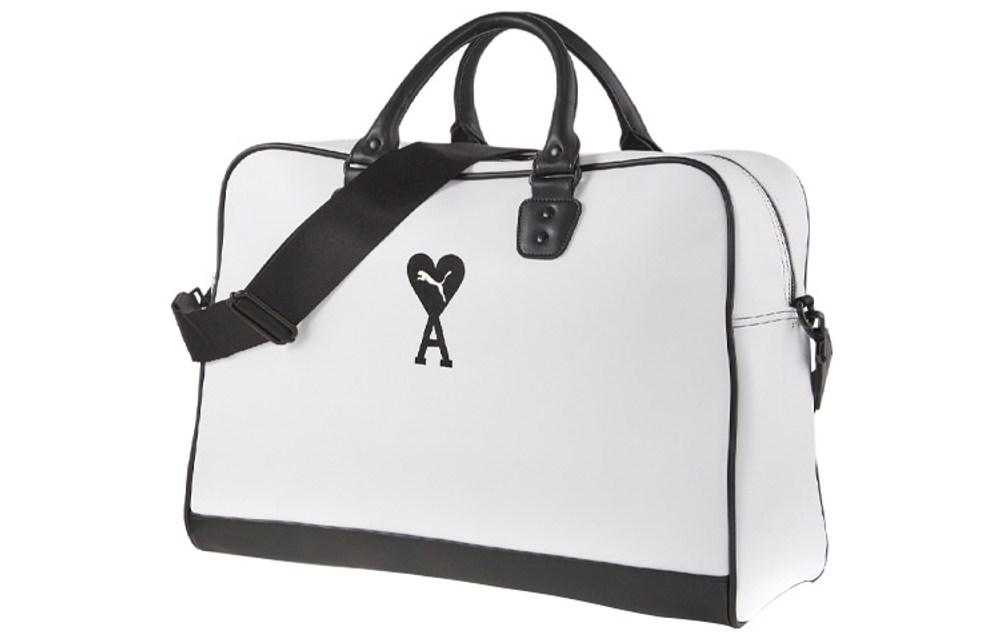 PUMA AMI Collaboration Polyurethane Shoulder Bag, Crossbody Bag, Handbag Regular Unisex White