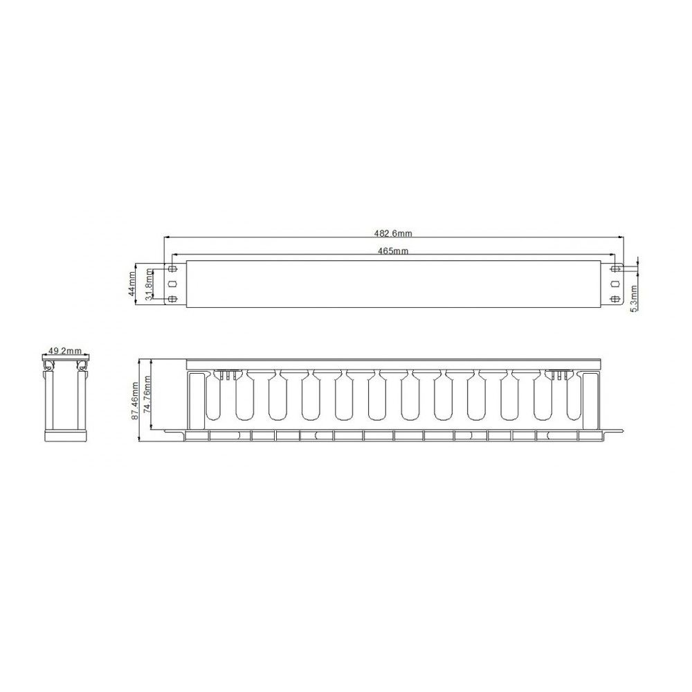 Кабельный организатор Hyperline CM-1U-D75-PL-COV