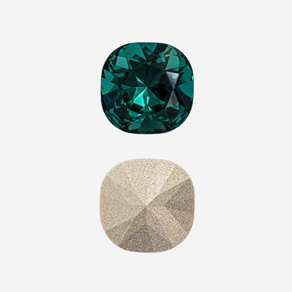 Кристалл Кушон (Сushion), оттенок "Голубой Циркон"/"Blue Zircon", 10мм