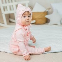Боди-кимоно с длинным рукавом и рюшей "Ягодный мусс" 0+