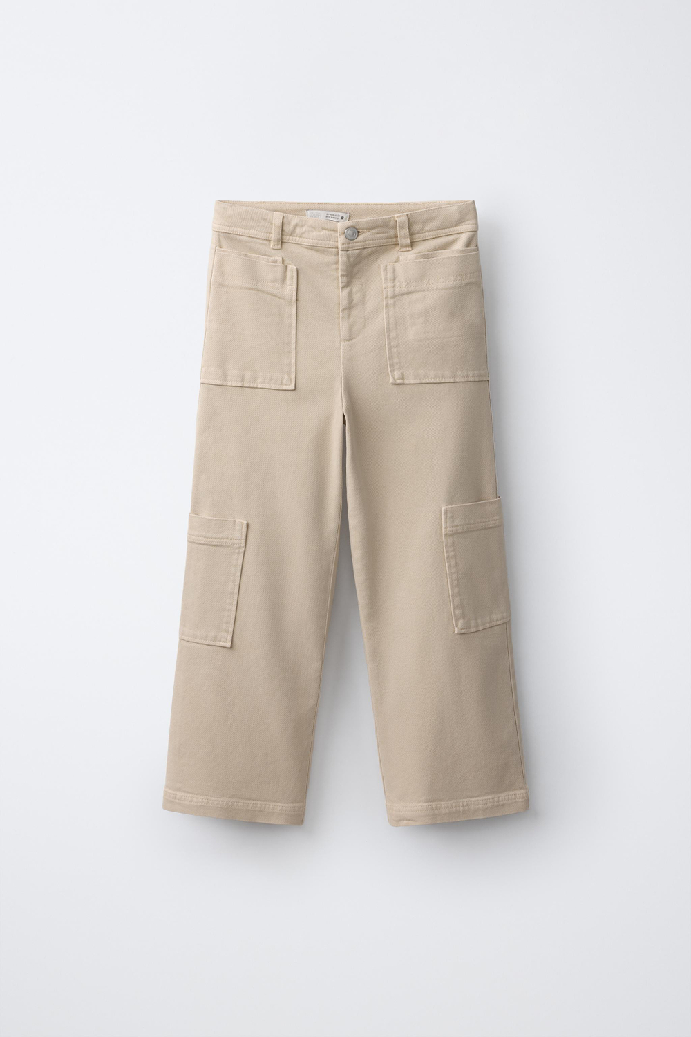 ZARA БРЮКИ FLARED CARGO, ЭКРЮ