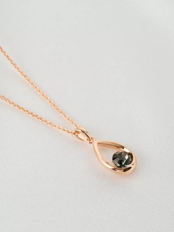 Кулон-капля Белла с серым кристаллом Swarovski