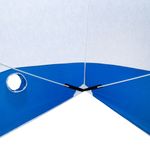 Палатка зимняя куб СЛЕДОПЫТ 2,1 х2,1 м,Oxford 210D PU 1000,S по полу 4,4 кв.м,цв.синий/белый с принт