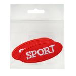Аппликация термоклеевая "Овал Sport" 7.5х3 см бел-красный, 2 шт, LA557