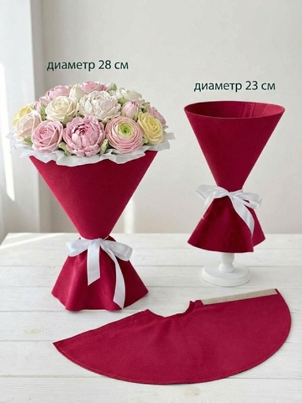 Платье для цветов, ткань: бархат, цвет: МАЛИНОВЫЙ, Форма: круглая