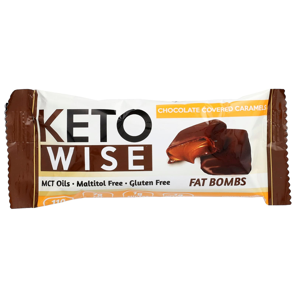 Keto Wise, Fat Bombs, карамель в шоколаде, 16 упаковок по 34 г