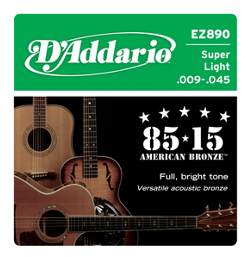 D`Addario EZ890 Струны для акустической гитары, бронза Super Light 9-45