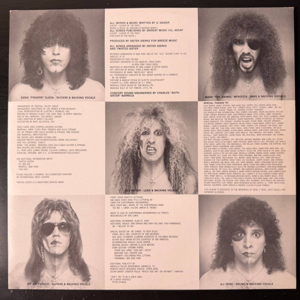 Виниловая пластинка Twisted Sister ‎– Come Out And Play LP