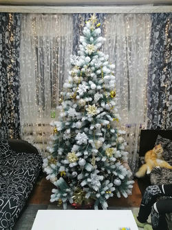 Ель Искусственная Царь елка Алиса бело голубая 220 см