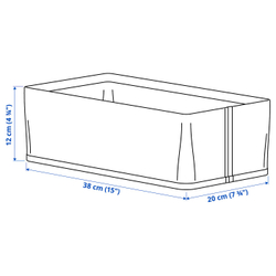 IKEA PURRPINGLA  (ИКЕА ПУРРПИНГЛА)  -  Коробка, 3 шт. - ткань/бежевый 20х38х12 см