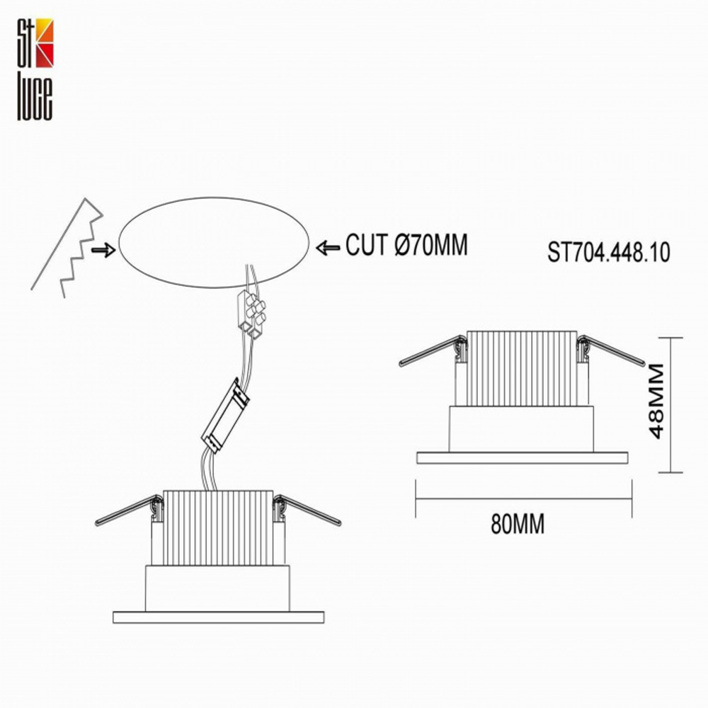 Встраиваемый светодиодный светильник ST Luce ST704 ST704.448.10, 10W 4000K