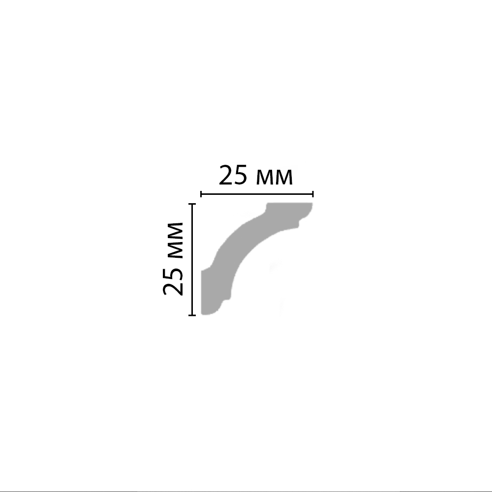 Плинтус потолочный гладкий Decomaster 96251F гибкий 25х25х2400мм