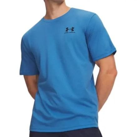Теннисная футболка Under Armour Left Chest Logo Short Sleeve - aegean blue/black