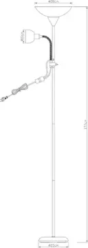 Торшер 1*E27 + 1*E14 A9569PN-2BK белый/метал Duetto Arte Lamp