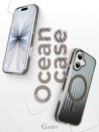 Чехол накладка iPhone 16 6.1" Gurdini Ocean Case (3) Transparent серый