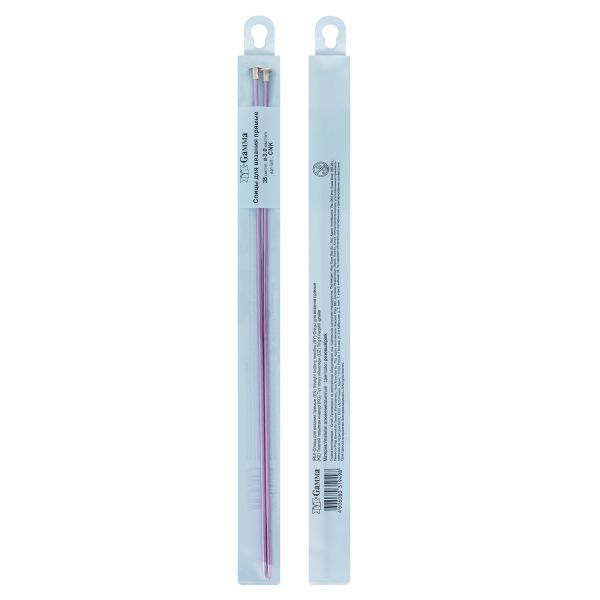 Спицы прямые металл ⌀3.0 мм, 35 см, розовый, Gamma CNK