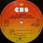 Blood, Sweat & Tears Featuring David Clayton-Thomas – In Concert 2LP (Голландия 1976г.)