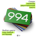 Номер на дверь 994, табличка на дверь для офиса, квартиры, кабинета, аудитории, склада, зеленая 120х70 мм, Айдентика Технолоджи