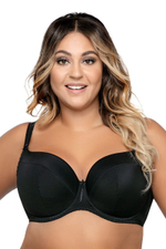 Элегантный бюстгальтер plus size с уплотненными чашками из нежной микрофибры (Размер: 85J) (Цвет: бежевый)